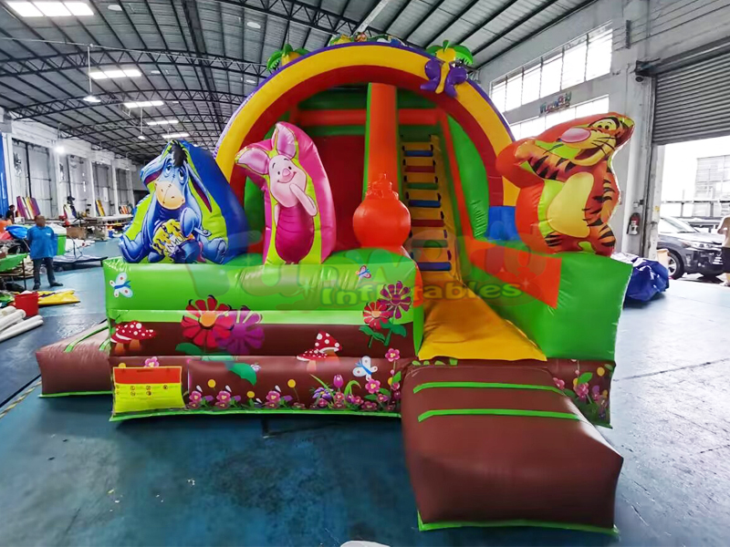 Festa infantil de nível comercial winnie the pooh jumping castelo inflável slide da disney
