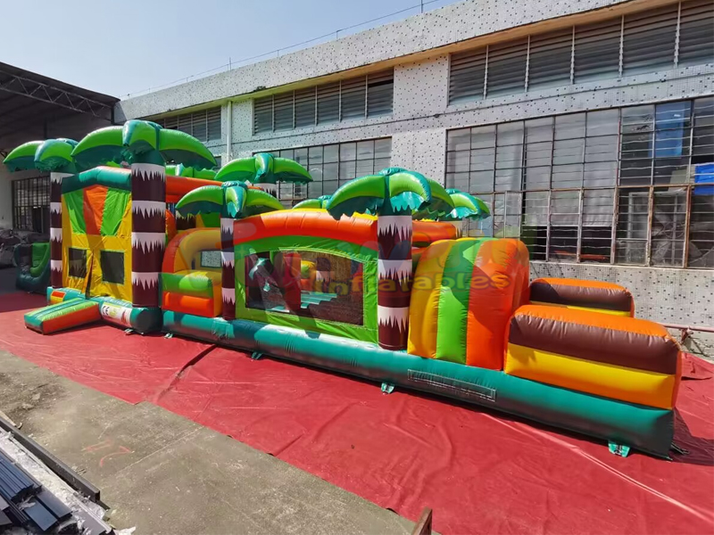 Casa de salto mega para festa ao ar livre com combinação de slides castelo de salto inflável pista d