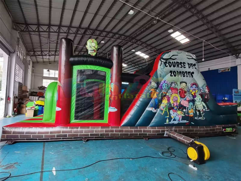 Saltadores para fiestas navideñas castillo hinchable de halloween carrera de obstáculos zombie infla
