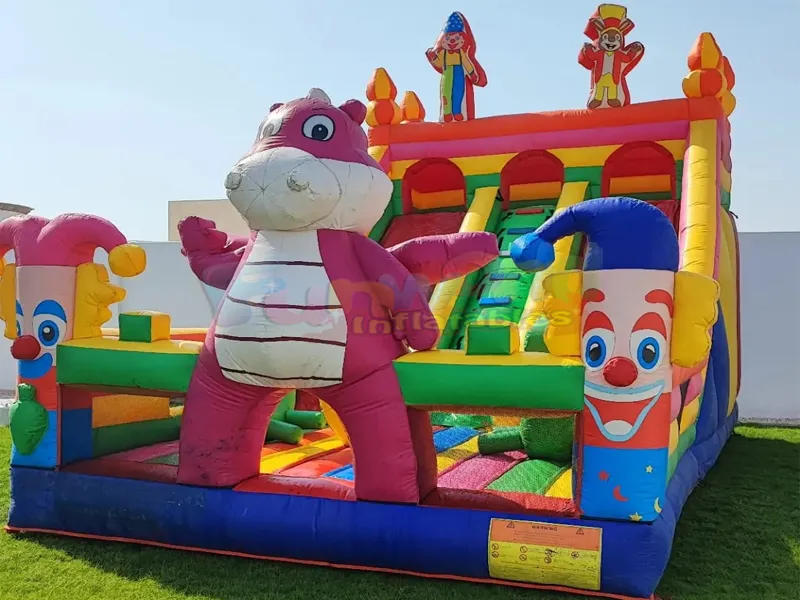 Açık ticari şişme kale çocuklar parti için şişme palyaço slayt sıçrama ev