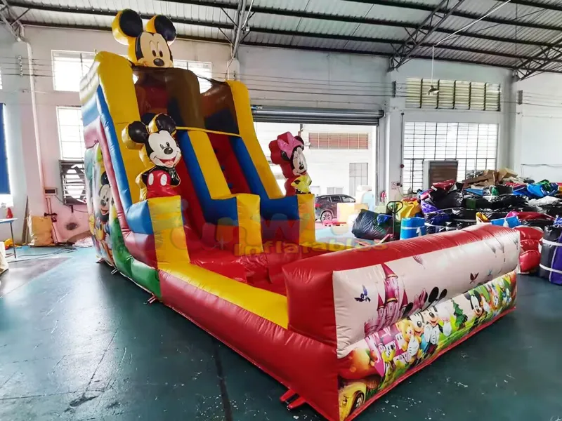 Açık çocuklar arka bahçe sıçrama ev ticari parti atlama kalesi şişme mickey su kaydırağı