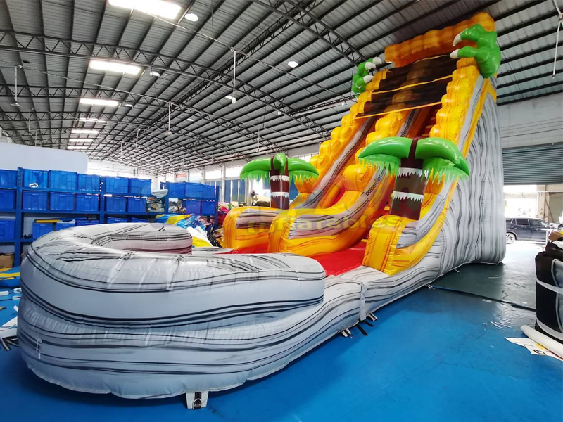 Hinterhof-Party-Hüpfburg für Kinder, kommerzielle aufblasbare Jurassic-Wasserrutsche