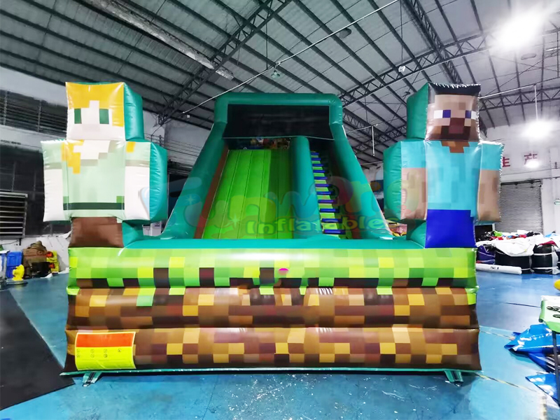 Großhandel für kommerzielle Kinder-Hüpfburg mit aufblasbarer Minecraft-Rutsche zu verkaufen