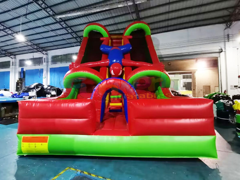 Commercieel springkasteel voor kinderen, springkasteel voor party spiderman opblaasbare glijbaan