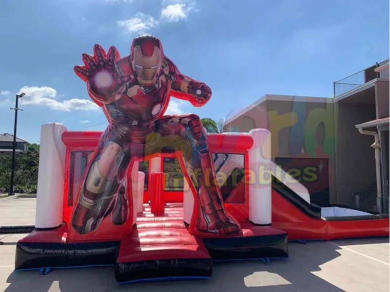 Meilleur unique enfants ironman défi homme de fer homme saut château gonflable bounce house