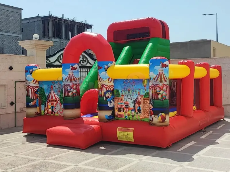 Château gonflable de fête pour enfants en plein air, maison de rebond commerciale avec toboggan, jeu