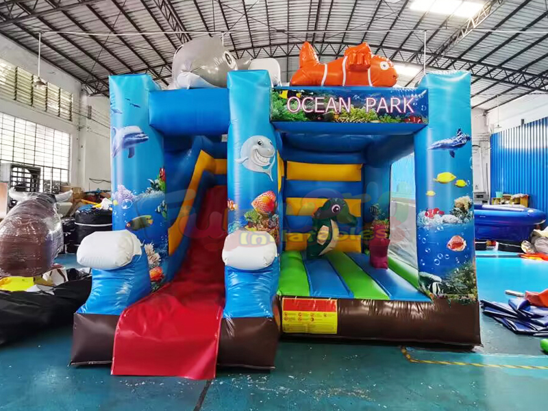 Château gonflable gonflable de parc d'océan de maison de rebond d'enfants commerciaux extérieurs a