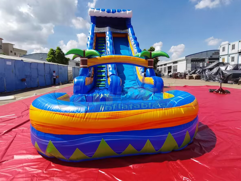 Toboggan tropical gonflable de château gonflable commercial de maison de saut de partie pour des enf