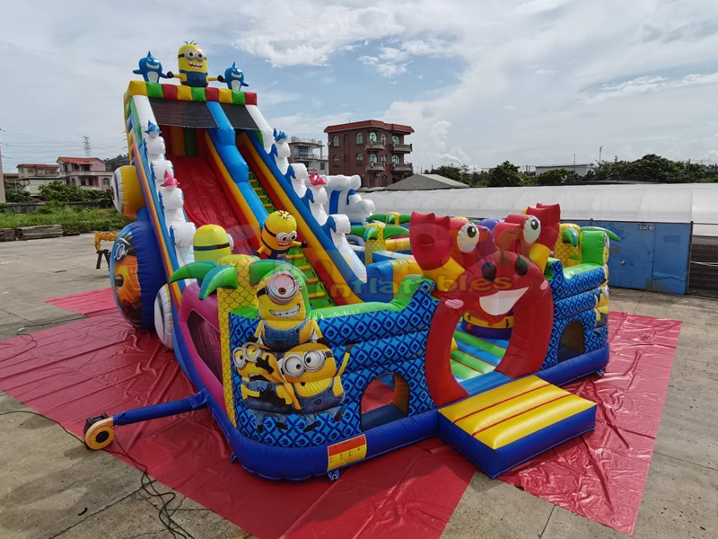 Château gonflable géant pour fête en plein air, maison de rebond, toboggan combiné, parc d'attracti