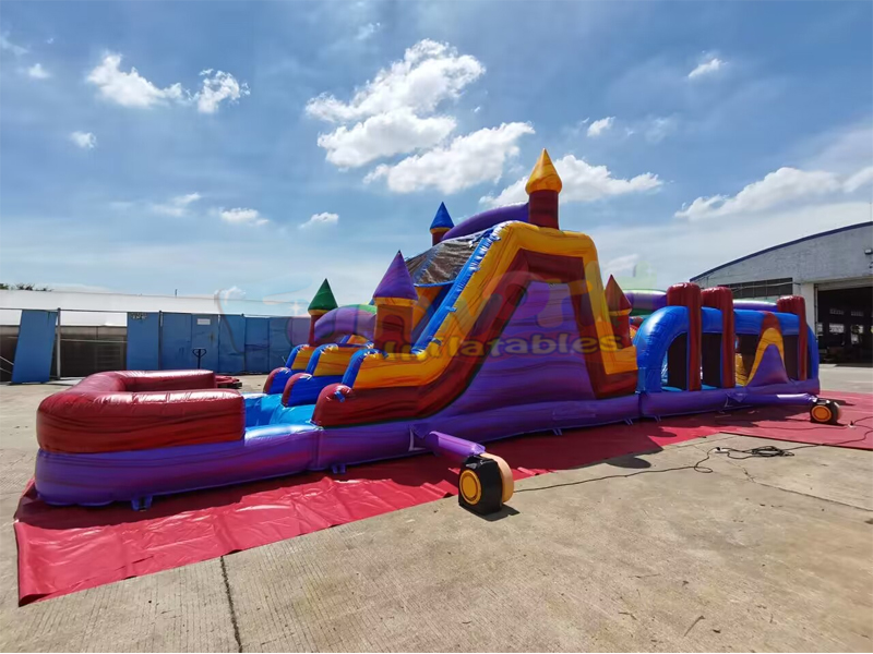 Castello gonfiabile per bambini all'aperto commerciale all'ingrosso con percorso a ostacoli gonfia