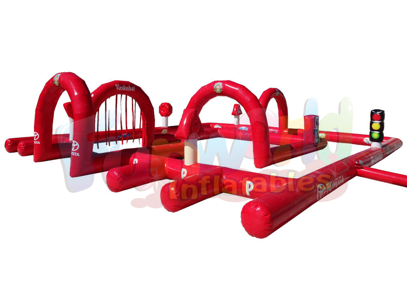 منتج جديد نفخ سياج رائع كارت المسار مفصل المطاطية حركة المرور