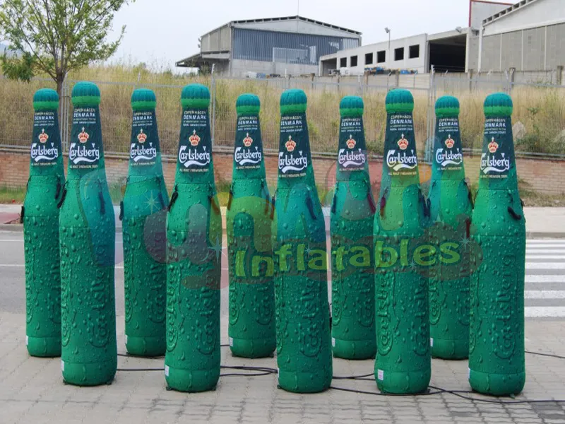 Sıcak işıklı şişme sütun hava balon reklam şişme şişe