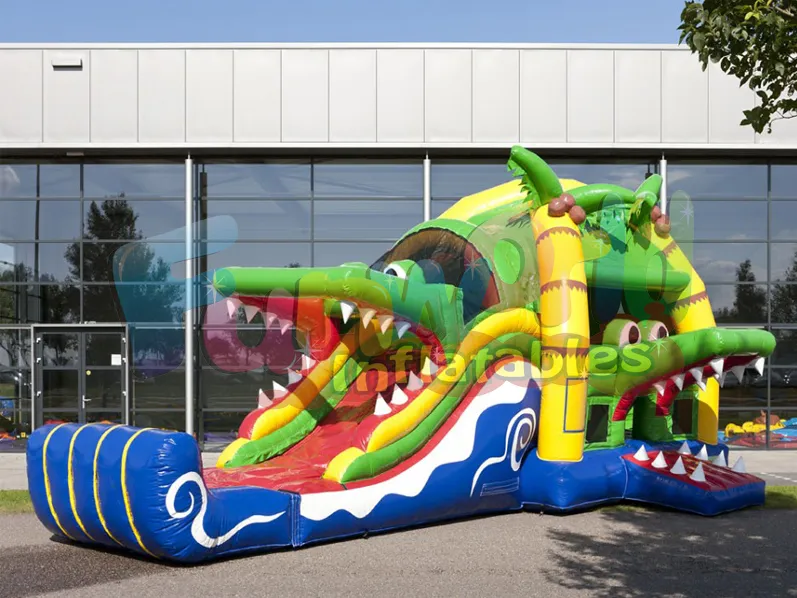 Multiplay crocodile with slide adult jumpers bouncers multiplay crocodile super bouncy castle