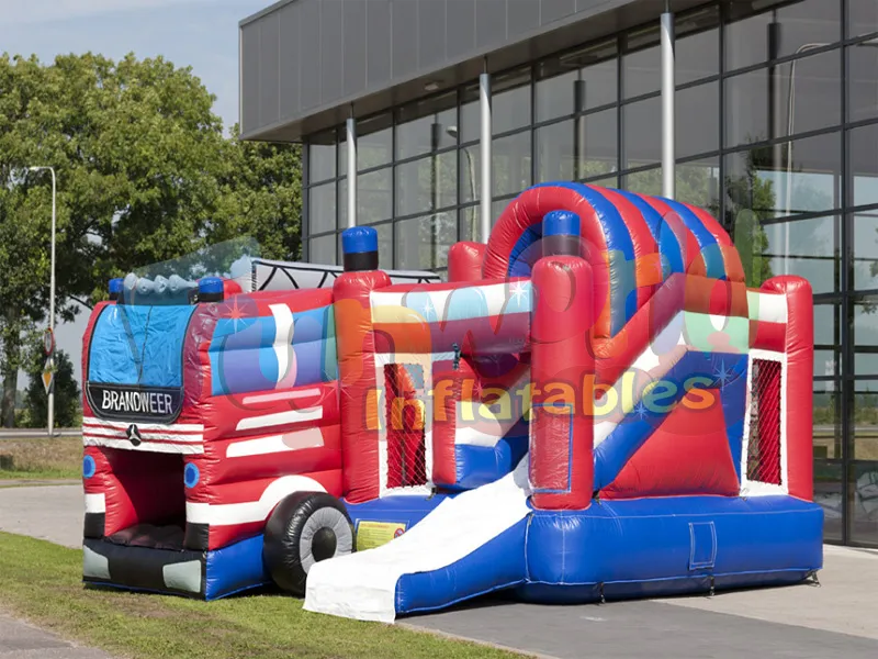 Bounce house inflatable with slide  multiplay fire truck jumping castle inflatable