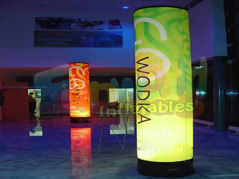 Tube de fête gonflable publicitaire avec colonne d'éclairage pour tube gonflable d'événement
