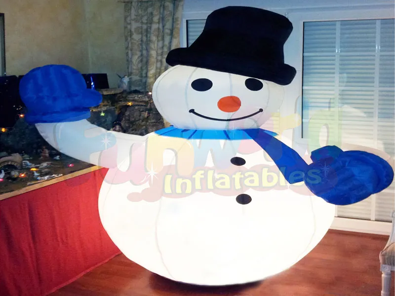 Décorations de Noël animées Décorations de fenêtre de bonhomme de neige gonflable Noël