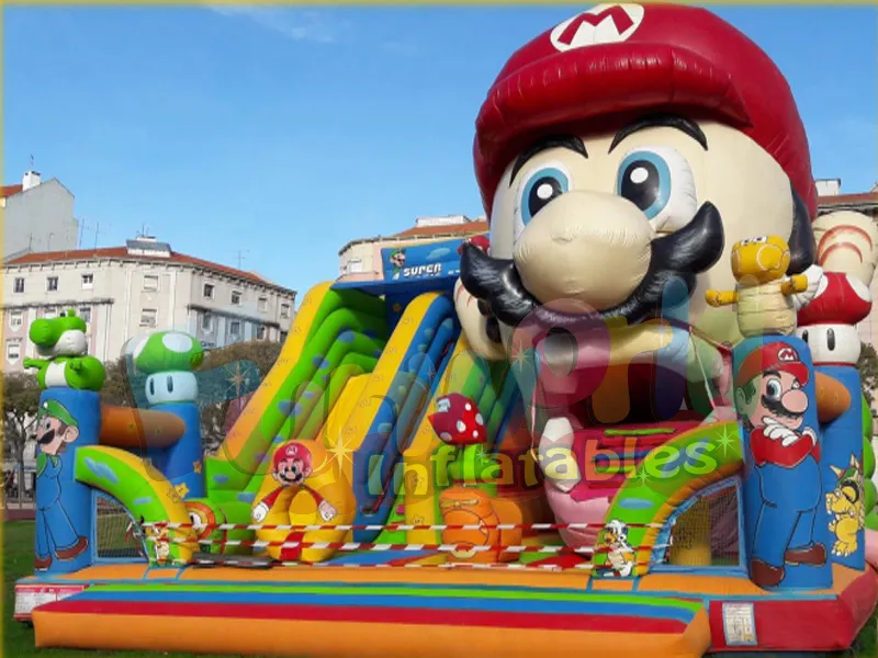 Popüler süper mario şişme eğlence parkı combo fedai şişme kale