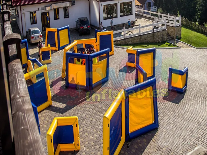 Barato láser móvil pistola y chaleco portátil etiqueta láser venta bunkers inflables paintball
