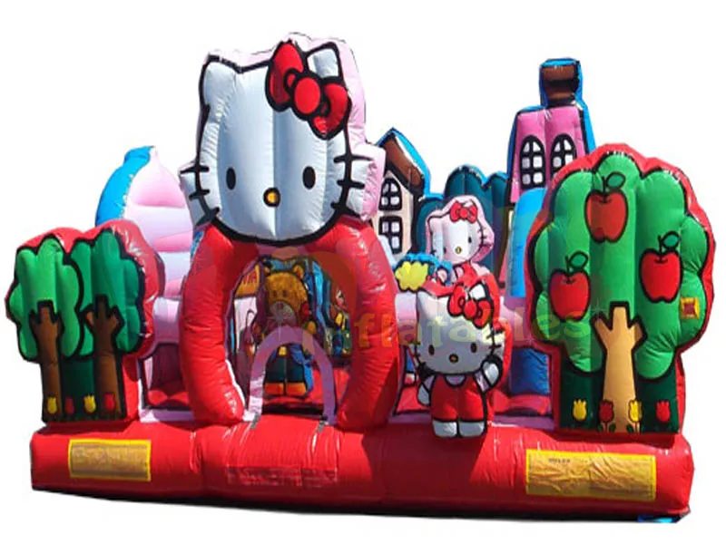 Çocuklar şişme combo şişme yaşam dolu kale hello kitty yürüyor sıçrama ev