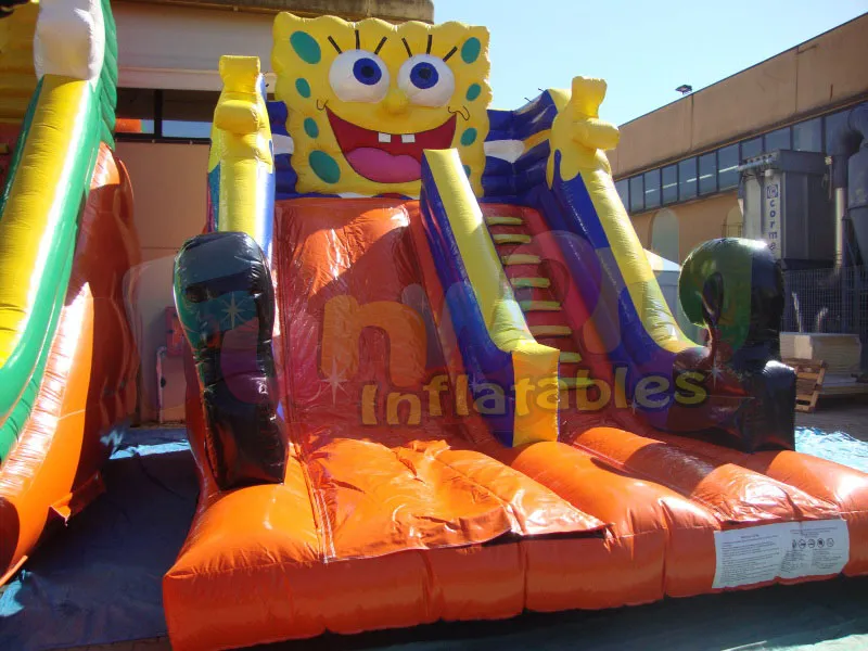 Şişme backyard su kaydırağı satılık ticari şişme slayt spongebob sıçrama ev satın