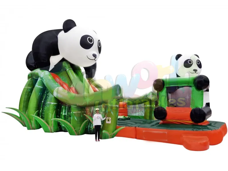 Çocuklar sıçrama ev atlama kale ticari şişme slayt şişme panda