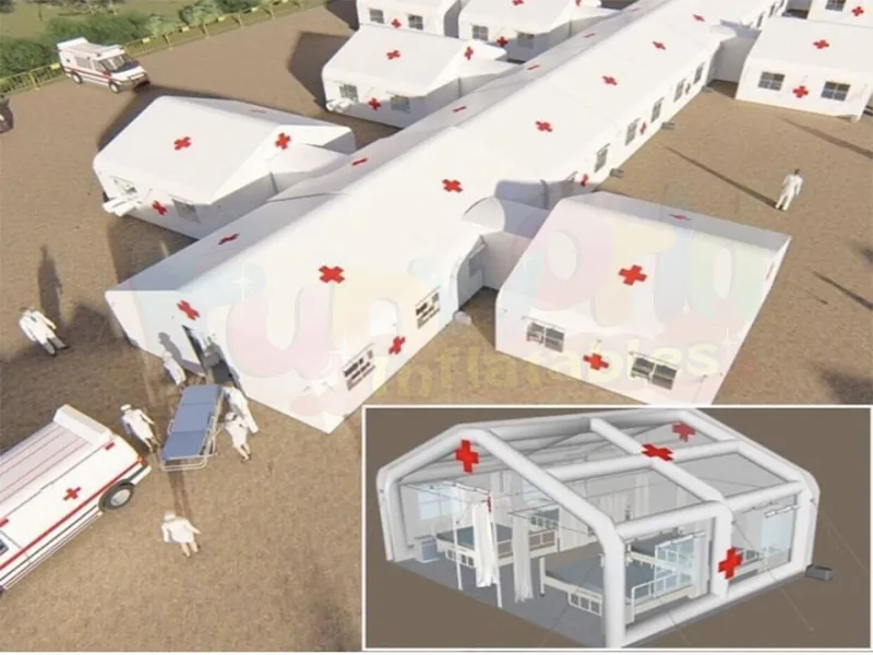 Hôpital de campagne gonflable abris temporaires tentes de secours en cas de catastrophe