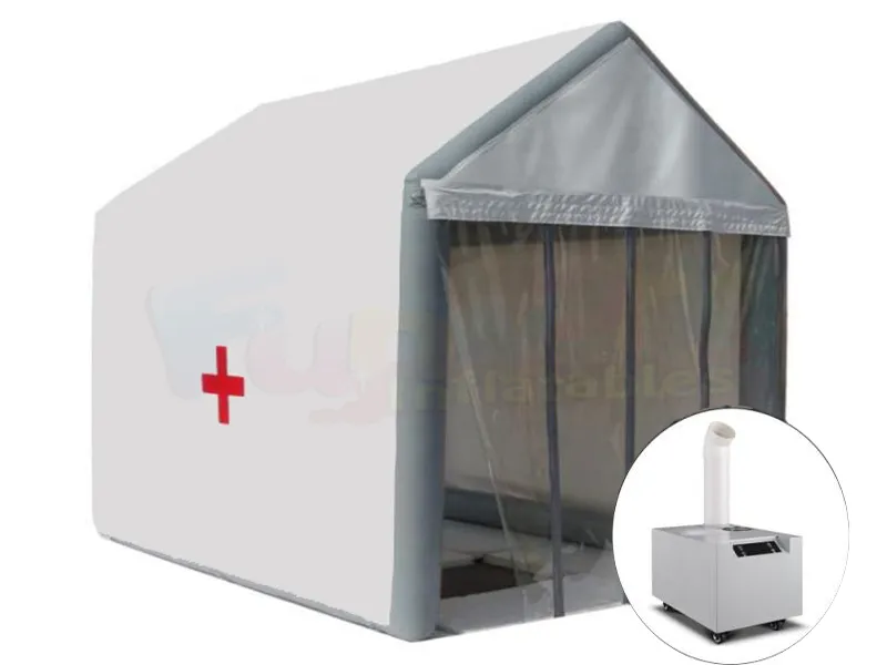Tente de décontamination mobile gonflable extérieure de tunnel de désinfection médicale
