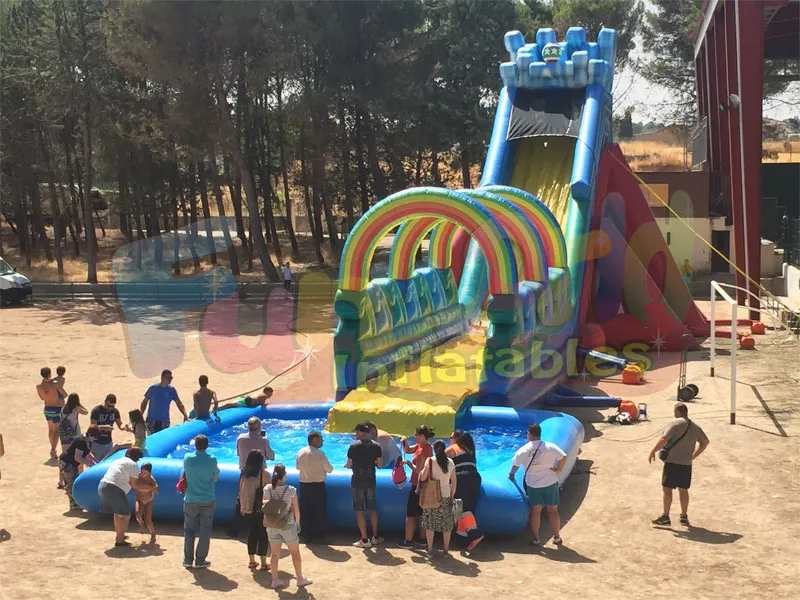 Yaz çocuklar için yüzme havuzu şişme su parkı dev şişme su kaydırağı havuzu