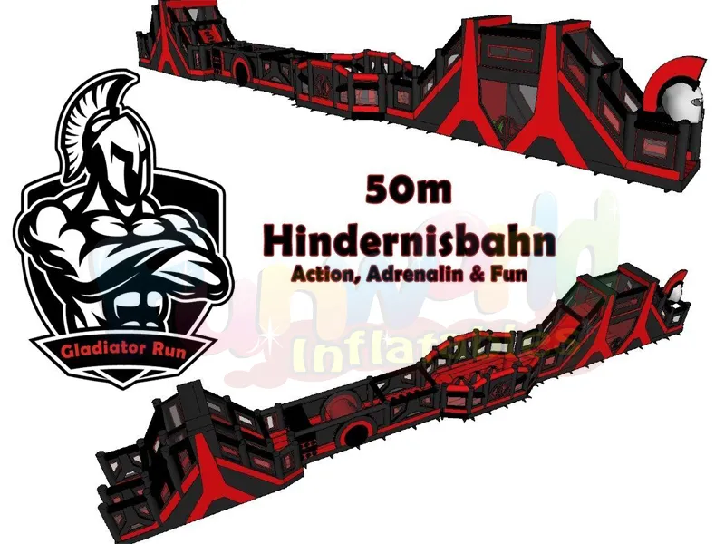 Hindernisbahn saldırı tehdidi rotası Gladyatör Run şişme engel kursu