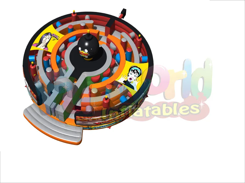 Satılık sıcak spor şişme comic labirent şişme labirent gladyatör joust sticks